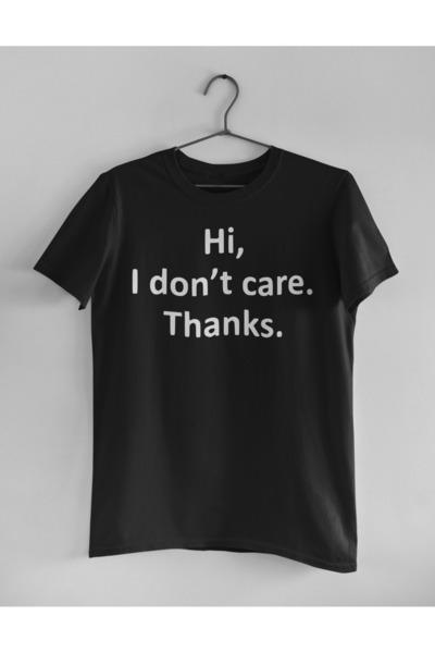 Generic (Unbranded) Malfini "I Don't Care" Black T-Shirt, Size L