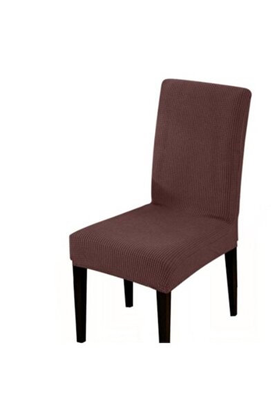 OEM Set of 6 Universal Elastic Chair Covers, Brown - Concept E Efrall