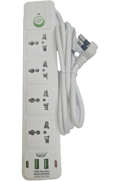 Yuwell YU WELL Power Extension 4-Way 3-Pin Sockets, 2 PD Type-C & 2 Micro USB...