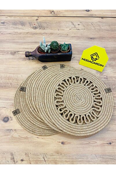 bestbeler Wicker Jute Presentation Plate Mat Supla American Service Set 6 Pieces