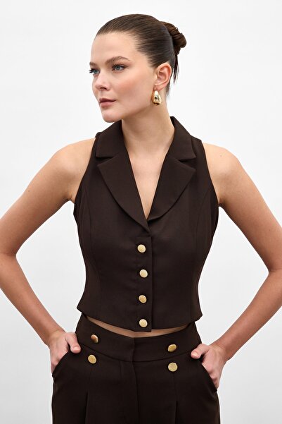 Sateen Eva Vest - Brown