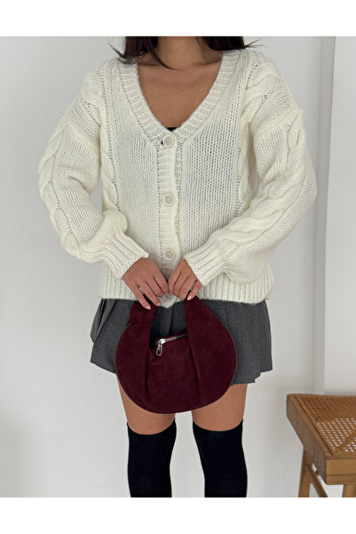 fiolin Women's 4-Button Knitwear Cardigan Yellow