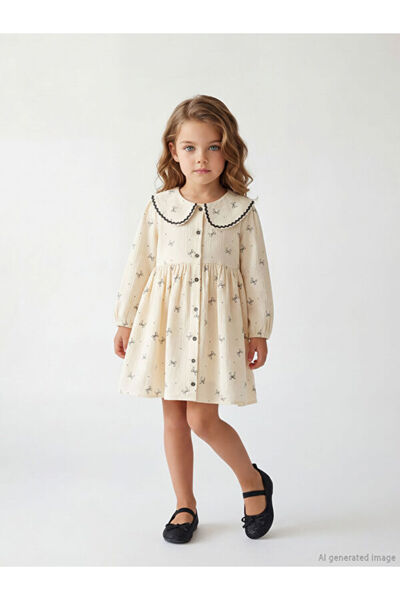 LC Waikiki Rochie pentru fetițe cu guler și volane Sparkly Choices de la Shin...