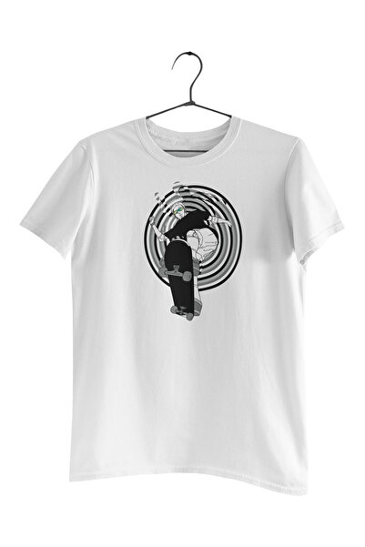 Generic (Unbranded) Tricou Malfini Premium alb cu imprimeu de patinator, mări...