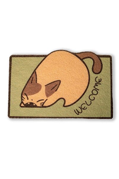 PisiMall Chubby Cat doormat, indoor/outdoor, 60x40