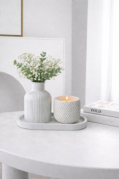 Ada Concept Home Dekoratif Vazo Mumluk Seti Tepsili Şık Ev Dekorasyonu