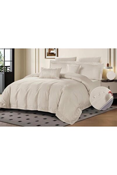 Alhabib bedding مفرش مزدوج قطن أوف وايت يناسب سرير مقاس 200x200سم عدد القطع 9