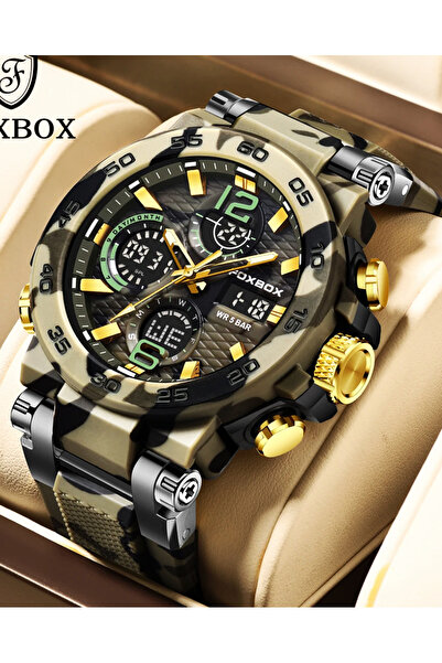 Lige Sportsman Design Rugged Water Resistant Analog Digital Led Illuminated M...