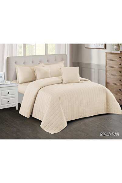 ROSHNA طقم لحاف مفرش سرير نفر ونص مضغوط بتصميم سادة فندقي ليمنحك صيف منعش مقا...