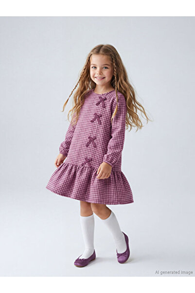 LC Waikiki Quality Pieces from Çelebi Store Girls' Dress with Bow Detail