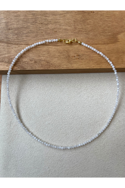 Rupen Kraft 925 Ayar Doğal Taşlı Gümüş Kolye Kristal Kesim Aytaşı Gümüş Kolye...