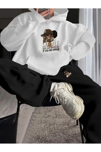 Flaubert Women's Three-Printed Hooded Oversized Sweatshirt - Sweatpants 2-Pie...