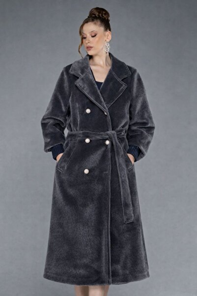 MRDGiyim kaşe-kolları ribanalı kuşaklı cepli