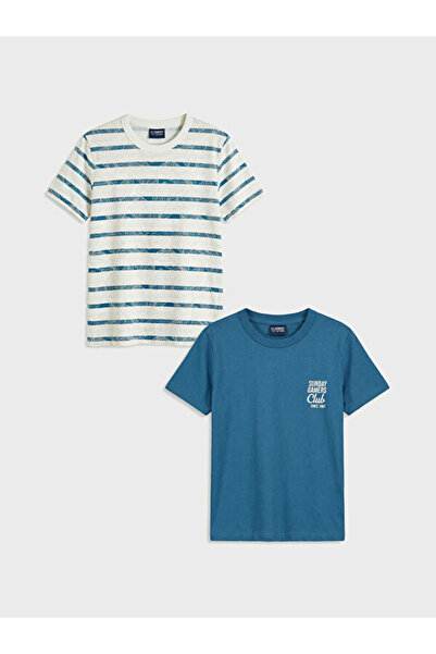 LC Waikiki تي شيرت Zero Roba Collar Boy للأولاد من UZG STORE، عبوة من قطعتين