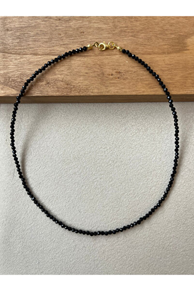 Rupen Kraft 925 Ayar Doğal Taşlı Gümüş Kolye Kristal Kesim Siyah Turmalin Taş...