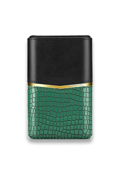 CIGARLOONG Croco Desenli Sedirli Deri Puro Kılıfı 4'lü Yeşil 58Ring
