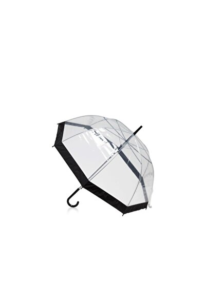 OEM Umbrelă transparentă cu bandă neagră pentru femei