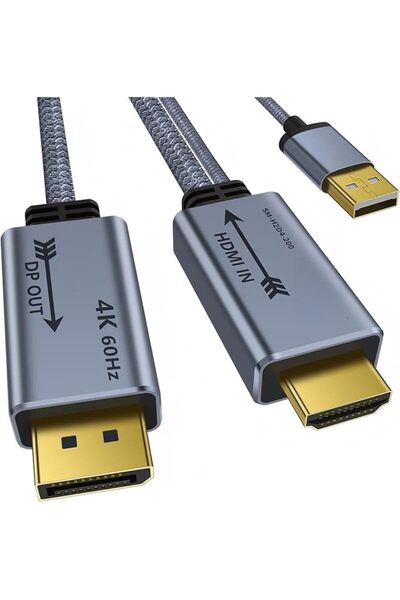 The Bros HDMI to DisplayPort Adapter 4K@60Hz, (Male to Male) Converter Cable ...