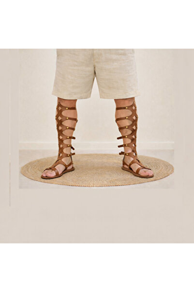 Bostini Men's Genuine Natural Leather Gladiator Sandals