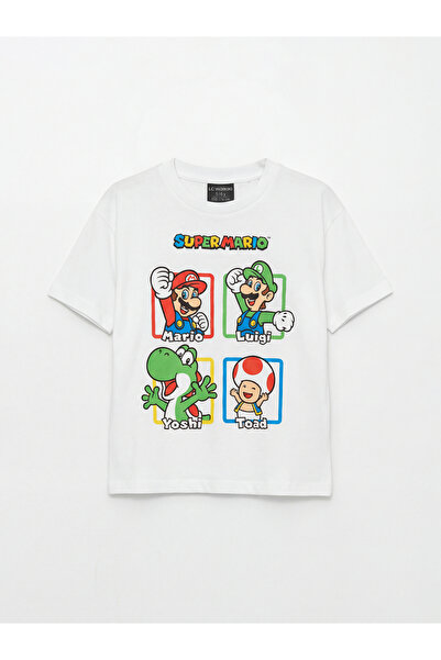 LC Waikiki تي شيرت Özmarka New Season برقبة دائرية للأولاد من سوبر ماريو مطبوع