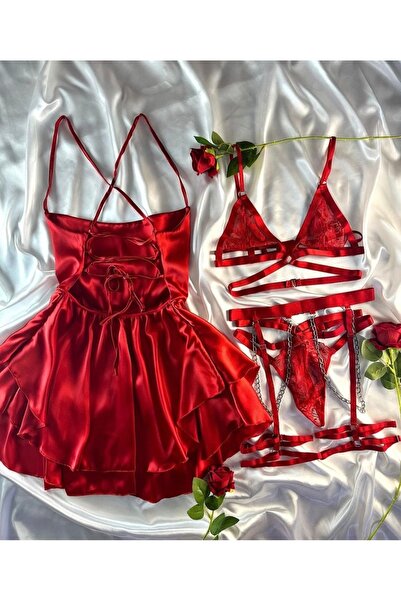 Seduire Volanlı Elbise Bra Set