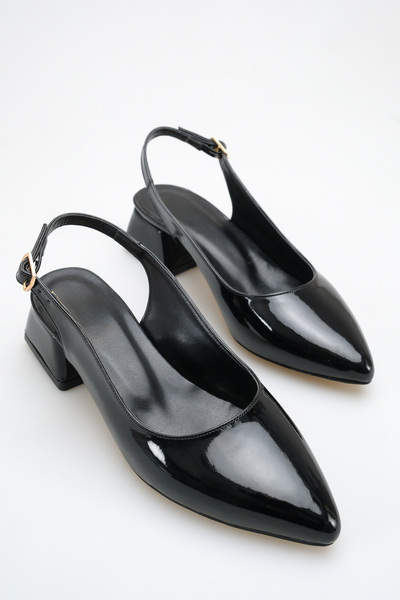 ich1one Γυναικεία παπούτσια μπαλαρίνας από λουστρίνι με τακούνι Roma – Τακούν...