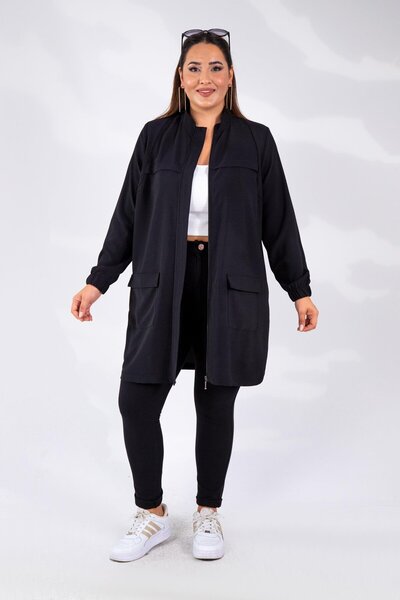 Roxxlen 122143 Large Size Zippered Cap with Pockets Stone