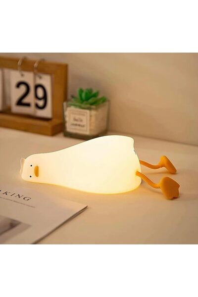 Coverzone Yumuşak Silikon Ördek Mini Gece Lambası Ayarlanabilir Işık Çocuk Ya...