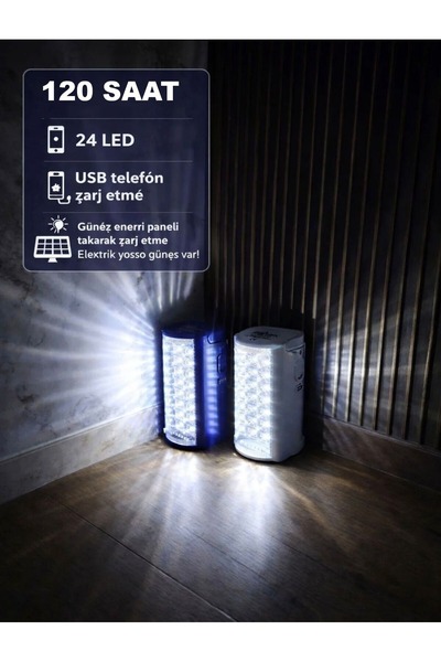 Astra Silver RD-24 LED’li Büyük Akülü Şarjlı Işıldak 120 saat