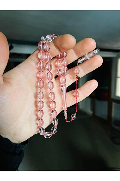 TTS TÜRK TESBİH SANATI سبحة يدوية الصنع من الزجاج البرتقالي الناري