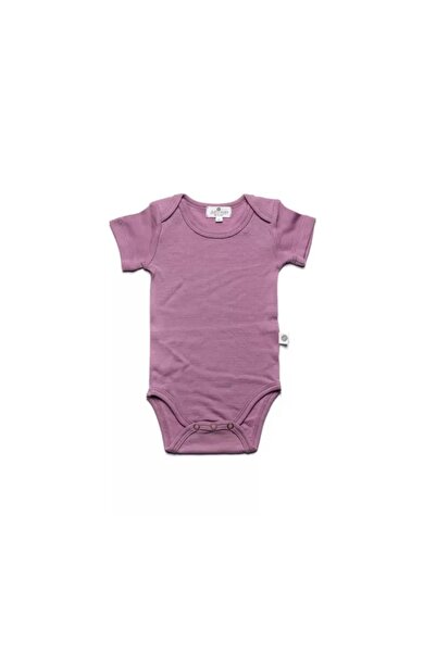 Lille Barn Salopetă cu mânecă scurtă din lână – Lână Merinos – Lavender Mist