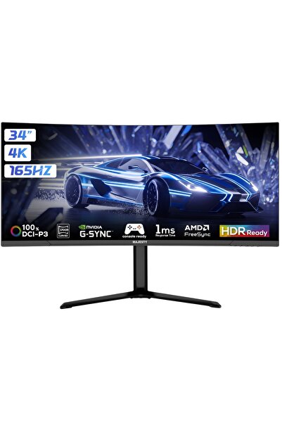 majesty 34" Curved Gaming Monitor UWQHD 3440×1440 | 120Hz | 1ms | HDR | VA | ...
