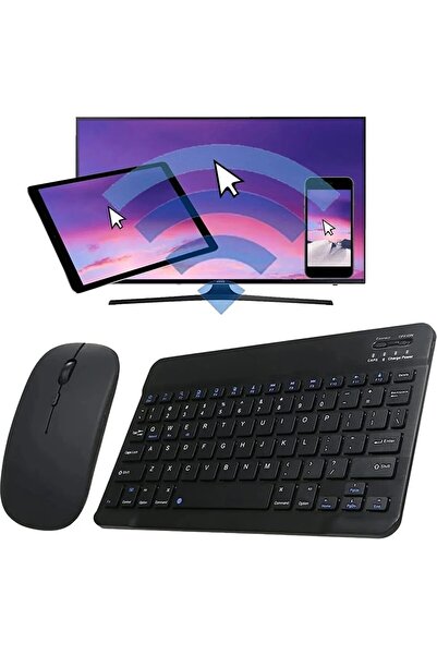 TUROTTO Tüm Cihazlara Uyumlu Şarj Edilebilir Kablosuz Bluetooth Klavye Mouse Set