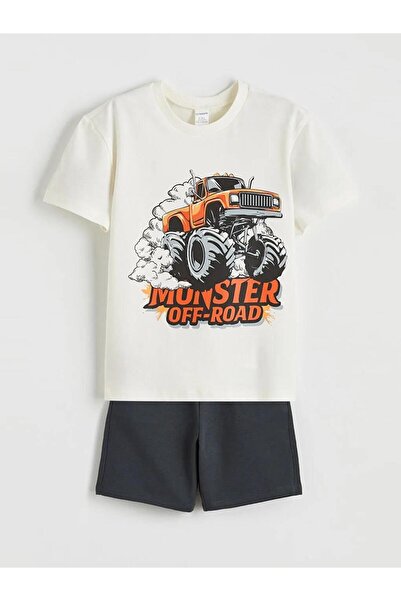 LC Waikiki Boy's Printed T-Shirt and Shorts Set (S6)