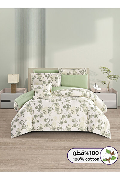 Melen طقم مفرش سرير صيفي مقاس كوين قطن 100% - 8 قطع - يناسب سرير بمقاس 200x16...