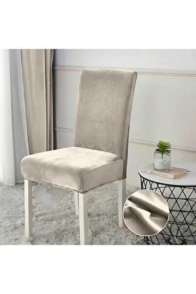 trendyhome Set of 4 Velvet Chair Covers, Elastic, Universal Fit