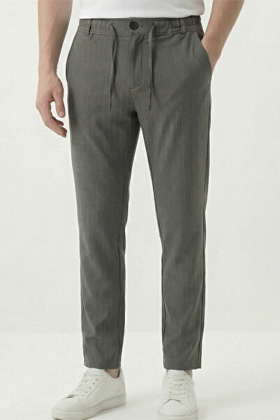 Veleno Men's Smoked Jogger Pants Woven Striped Buttoned Front Placket Zippere...