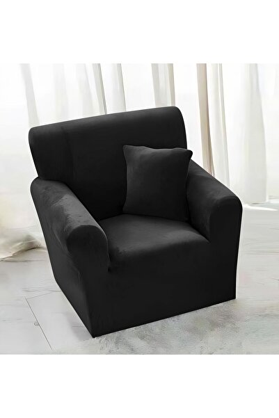 trendyhome Elastic Velvet Armchair Cover, Soft Material, Extra Fasteners – Da...