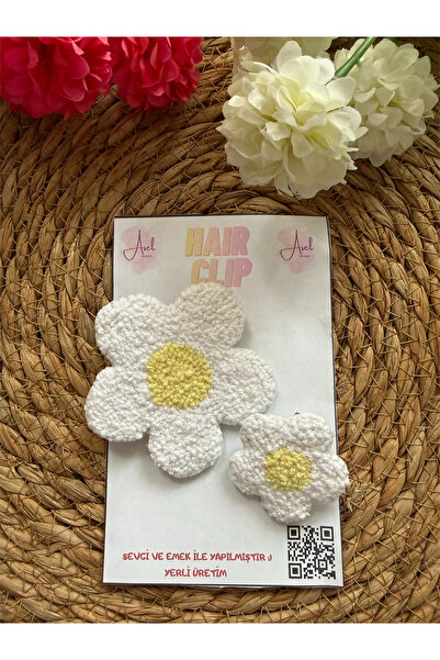 AKBAŞ DESİGN Papatya Punch Embroidery Mother-Daughter Buckle Set