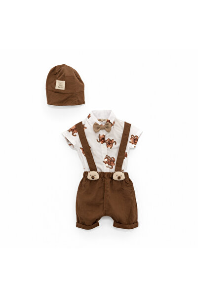 Mamboo Summer set for baby boys, consisting of shorts, shirt, bow tie and hat...