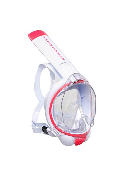 Mares Маска за гмуркане с шнорхел за цялото лице AQ - SEA VU DRY Бяла, Розова...