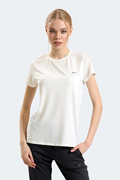 Slazenger Comfortable Ecru Casual T-Shirt Women's T-Shirt Ecru
