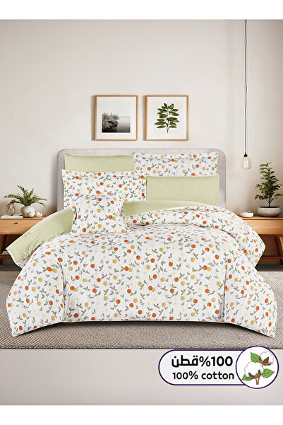 Melen Queen Size Summer Bedding Set, 100% Cotton - 8 Pieces - Fits a 200x160 ...