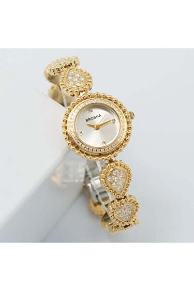 Brosha Elegant Women's Watch from in Gold Color with Silver Dial