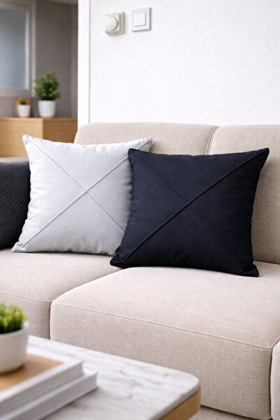 ÖZDAĞ HOME CONCEPT غطاء وسادة من قماش داك مقاس 43x43 سم، طقم من قطعتين - مقاو...