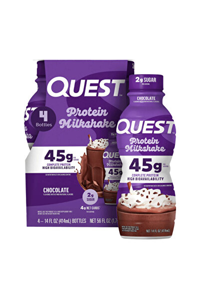 Quest Protein Shake Chocolate 414ml Pack of 4 | Ready to Drink High Protein