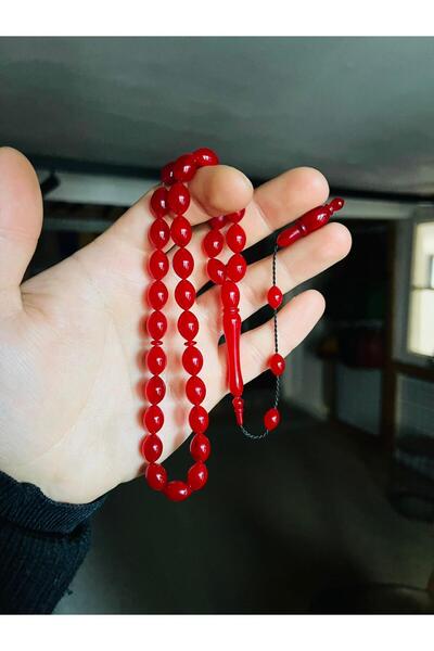 TTS TÜRK TESBİH SANATI سبحة يدوية الصنع من الزجاج البرتقالي الناري