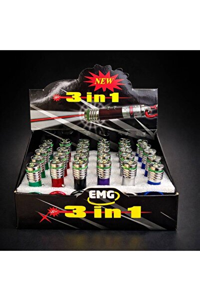 DIGERUI EMG 3 in Pointer – El Feneri + UV Işık + Anahtarlık (Karışık Renkler)
