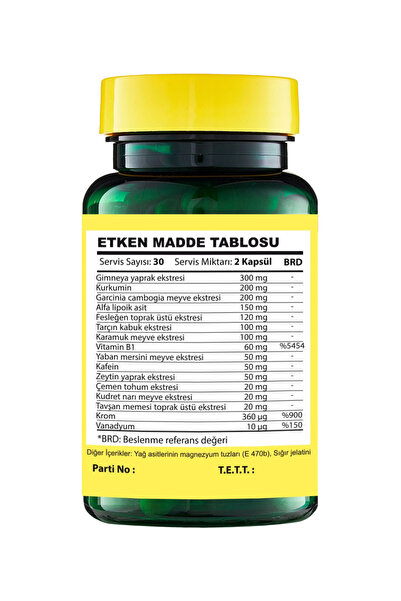 Vitapol Glyvo Berberin,Krom Pikolinat,Tarçın,Garcinia, Bitki Ekstreleri 60 Kapsül Tatlı İsteği Azaltma Desteği