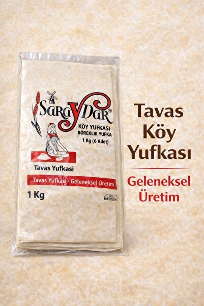 saraydar Tavas Köy Yufkası | Böreklik Yufka | İnce Yapılı | 1 Kg (6 Adet)
